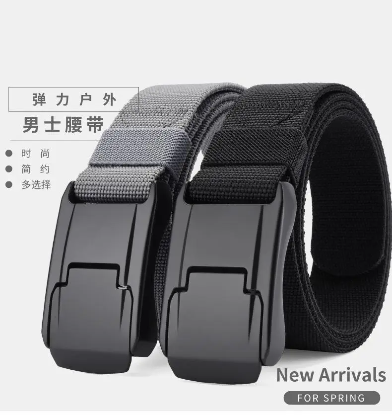 Men's Green Mesh Tactical Belt with Zinc Alloy Buckle โ feature 1