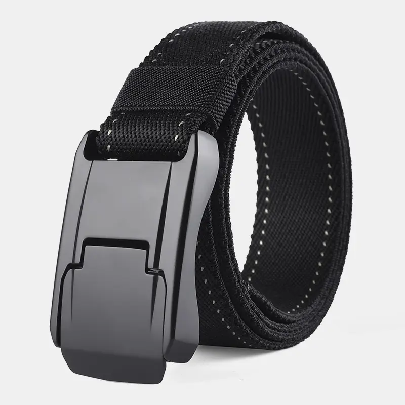 Men's Green Mesh Tactical Belt with Zinc Alloy Buckle - Image 5