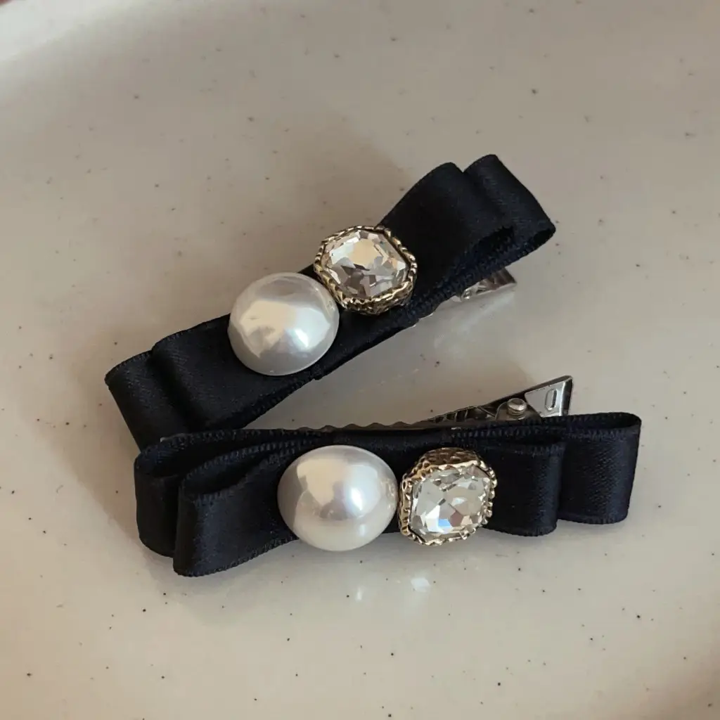 Elegant Double-Layer Hairpin with Rhinestone & Pearl - Image 4