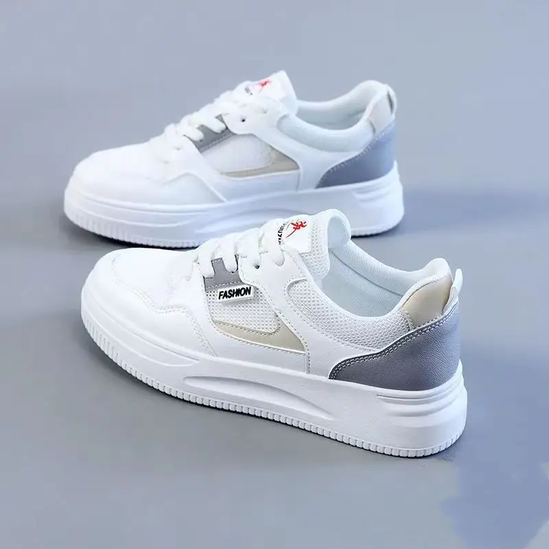 Women's White Leather Casual Sneakers 2023 - Image 7