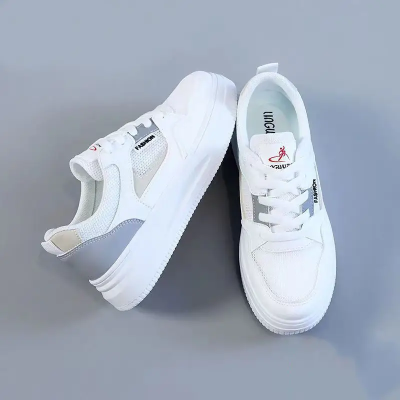 Women's White Leather Casual Sneakers 2023 - Image 8