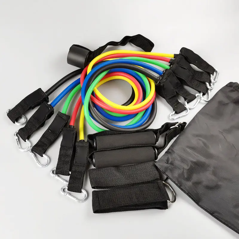 TPE with standard 11-piece set tension device carabiner multifunctional tension rope resistance band gourd hook home fitness