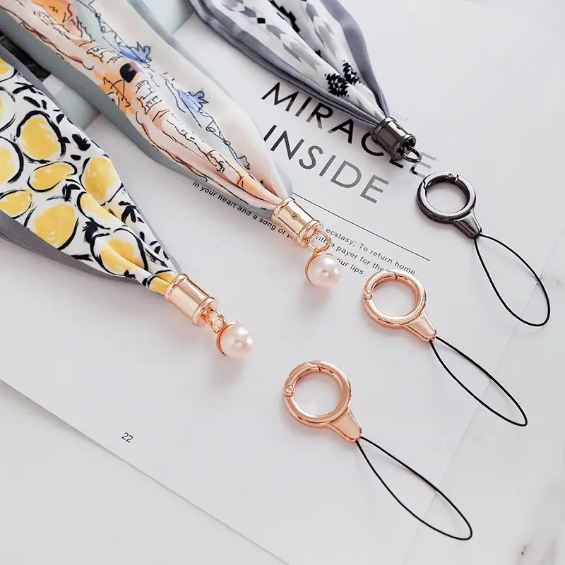 Women's Mobile Phone Hanging Necklace with Silk Satin French Scarf - Image 12