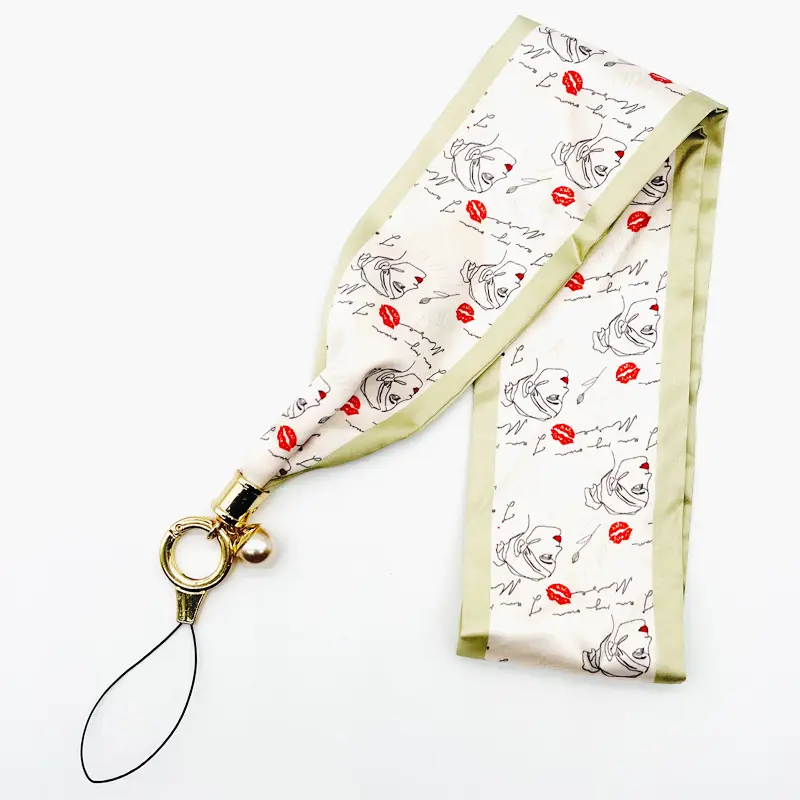 Women's Mobile Phone Hanging Necklace with Silk Satin French Scarf - Image 14