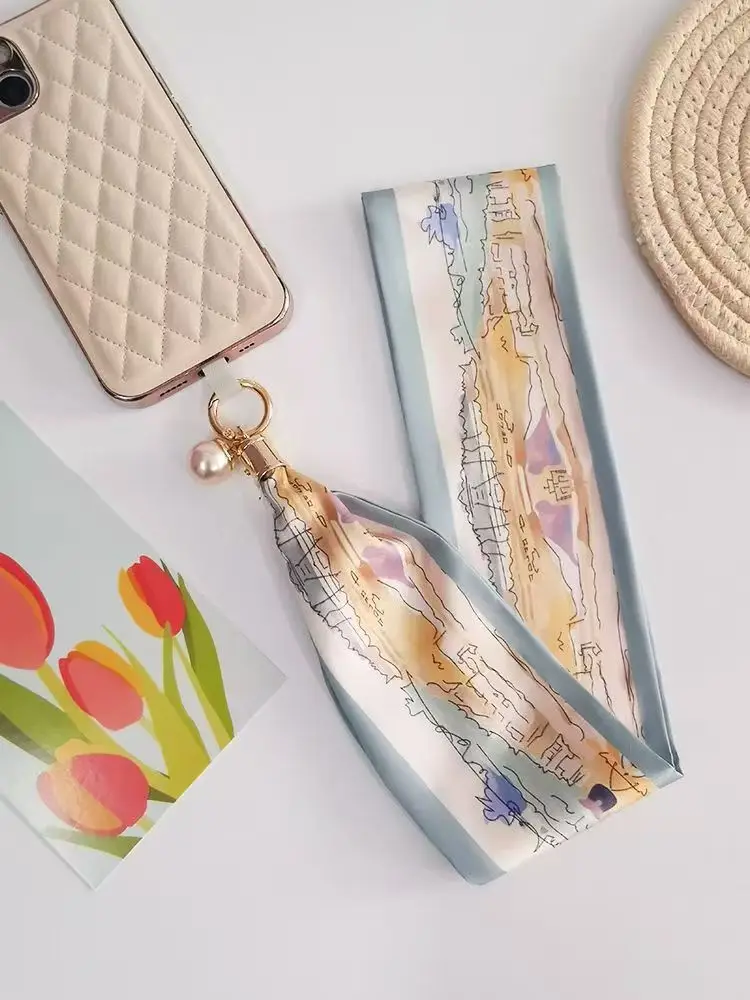 Women's Mobile Phone Hanging Necklace with Silk Satin French Scarf — feature 13