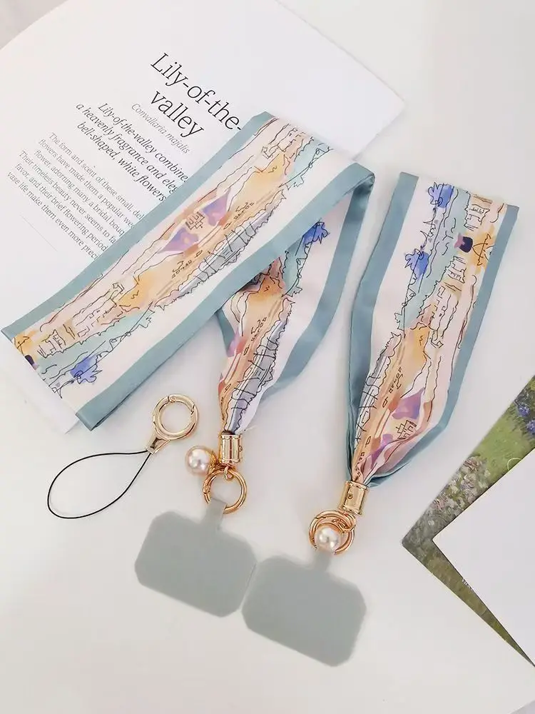 Women's Mobile Phone Hanging Necklace with Silk Satin French Scarf — feature 19