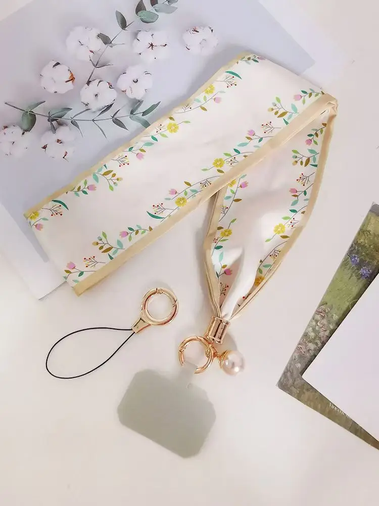Women's Mobile Phone Hanging Necklace with Silk Satin French Scarf - Image 4