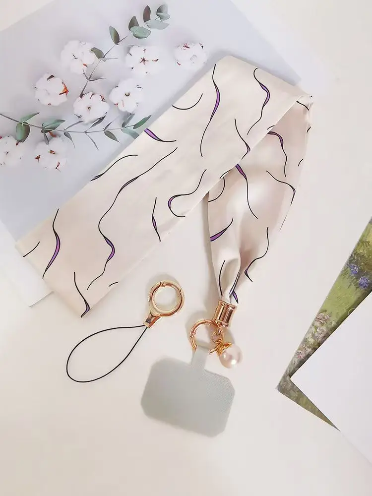 Women's Mobile Phone Hanging Necklace with Silk Satin French Scarf - Image 5