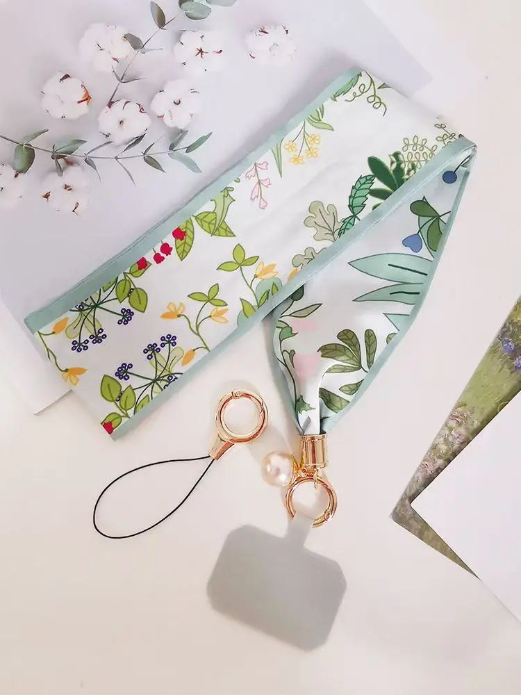 Women's Mobile Phone Hanging Necklace with Silk Satin French Scarf - Image 6