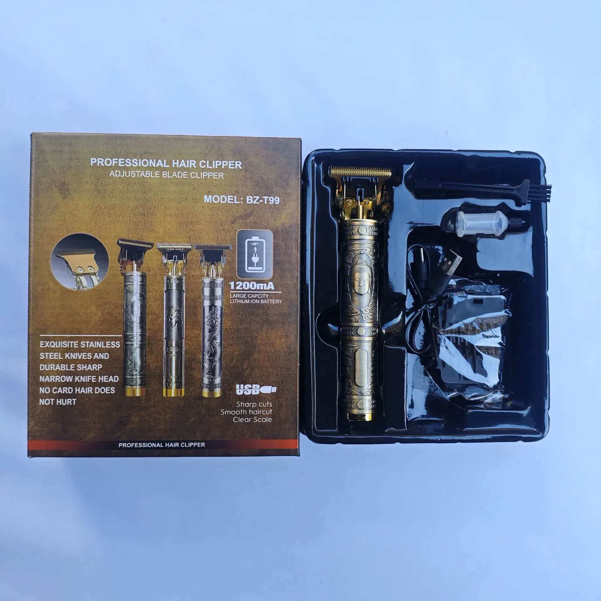 Electric Clipper for Men with Retro Oil Head & Rechargeable Carabiner