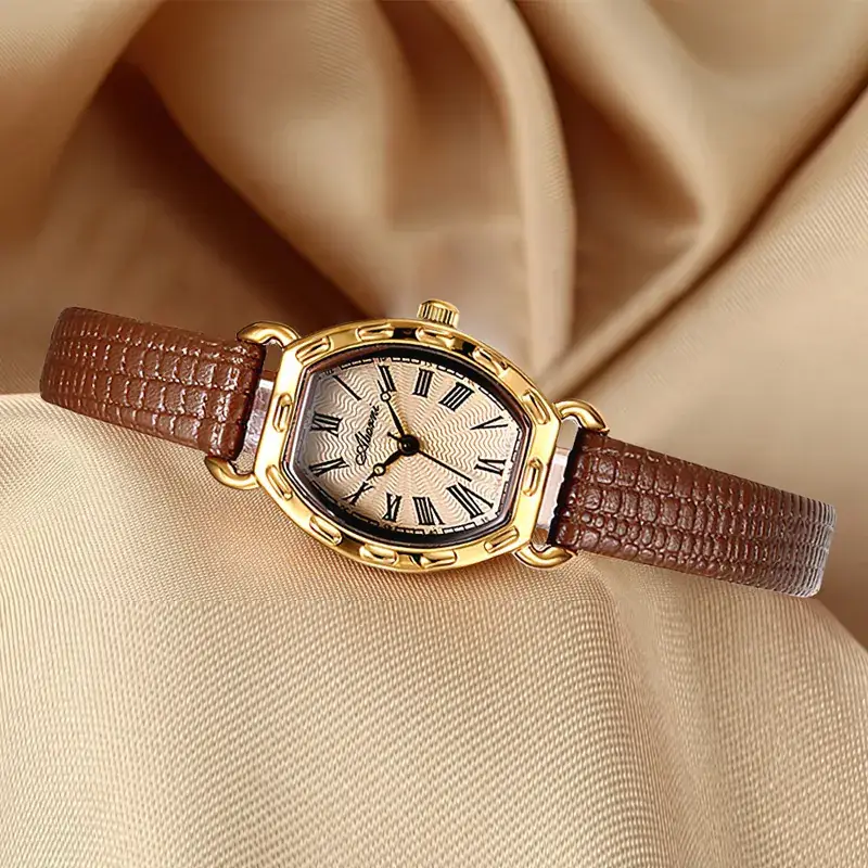 Women's Platinum Watch with Crystal Dial & Quartz Band - Image 2