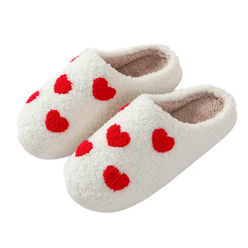 2023 new autumn and winter men and women lovers love cotton slippers home indoor cute cartoon smiley non-slip slippers