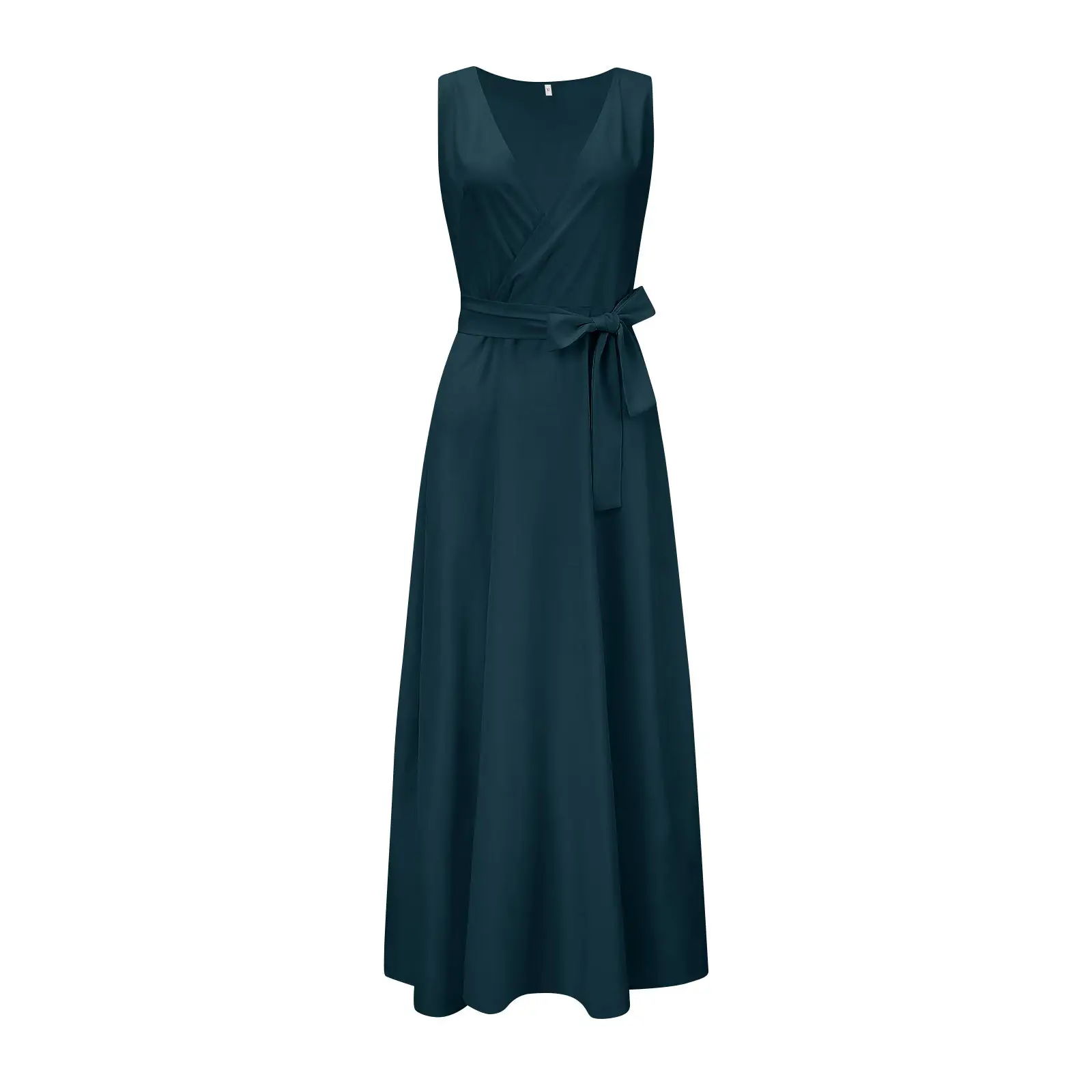 White V-Neck Long Dress for Women 2023 Summer — feature 6