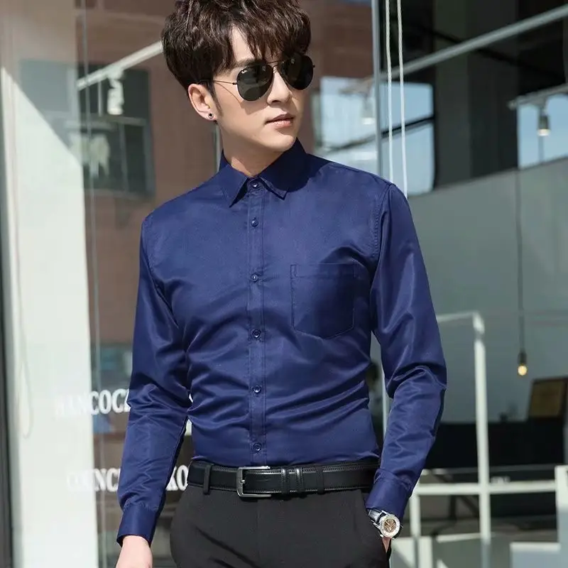 Men Long-sleeve White Shirt Plus Size Business All-match - Image 7