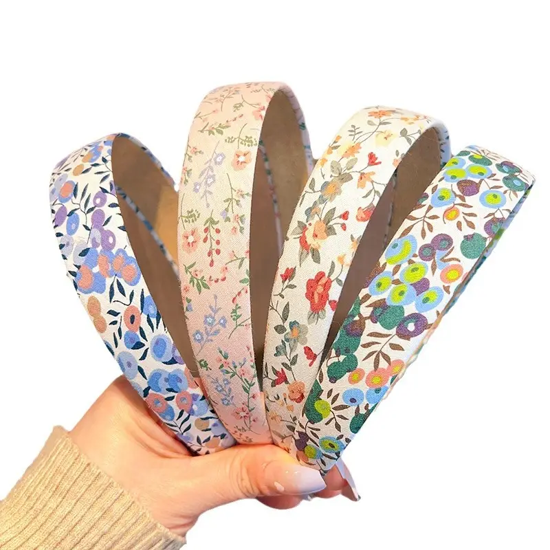 Wide Bristle Hair Hoop with Floral Print - Image 28