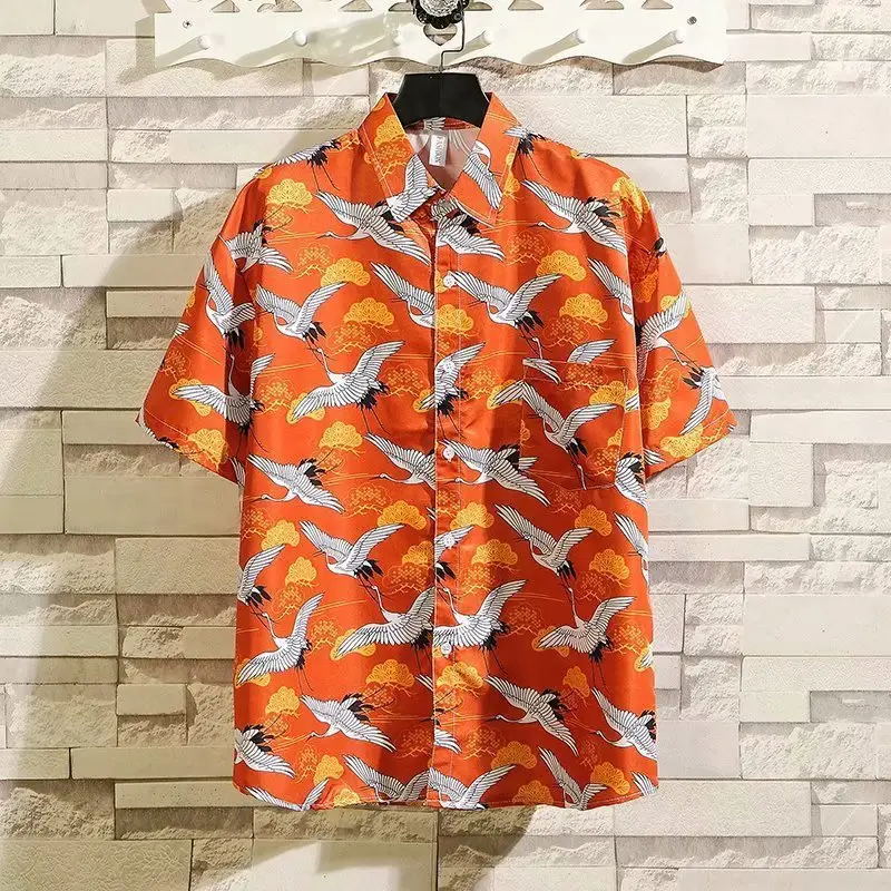 Hawaiian Floral Short Sleeve Men's Shirt Large - Image 17