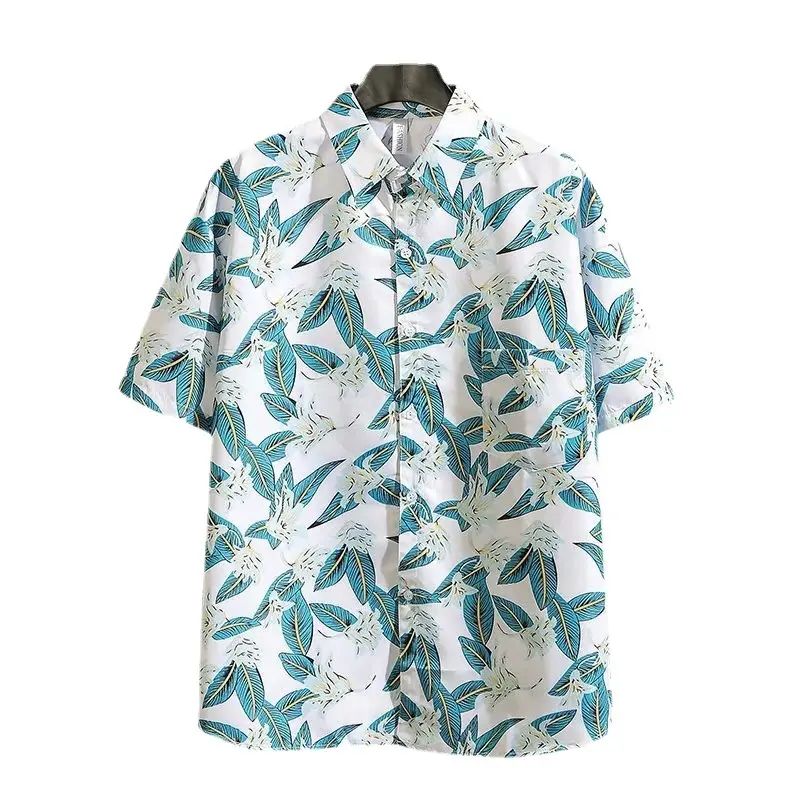 Hawaiian Floral Short Sleeve Men's Shirt Large - Image 19