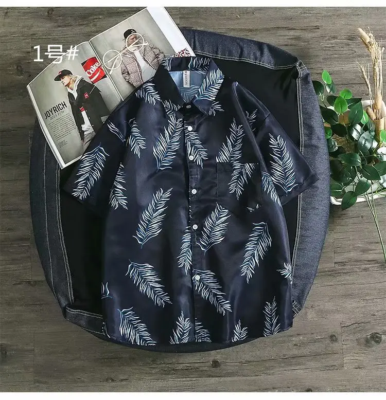 Hawaiian Floral Short Sleeve Men's Shirt Large - Image 10
