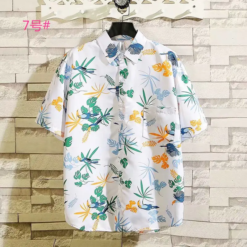 Hawaiian Floral Short Sleeve Men's Shirt Large - Image 2