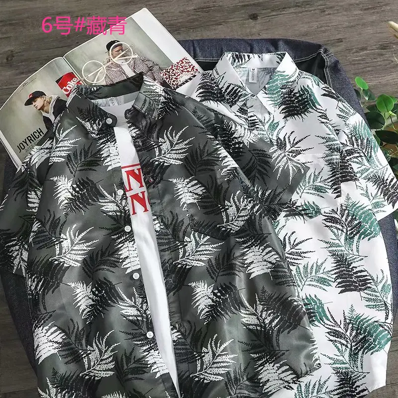 Hawaiian Floral Short Sleeve Men's Shirt Large - Image 7