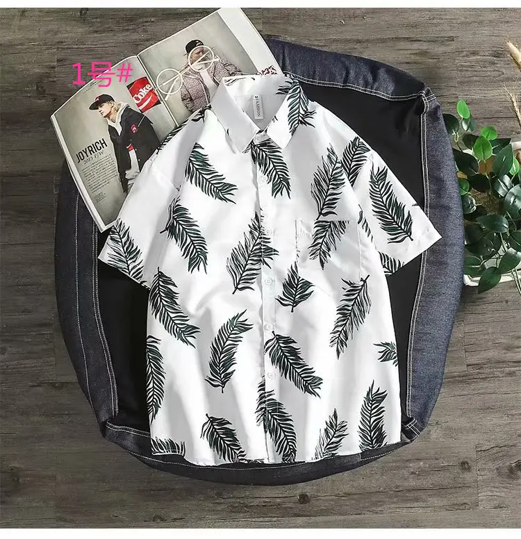 Hawaiian Floral Short Sleeve Men's Shirt Large - Image 9