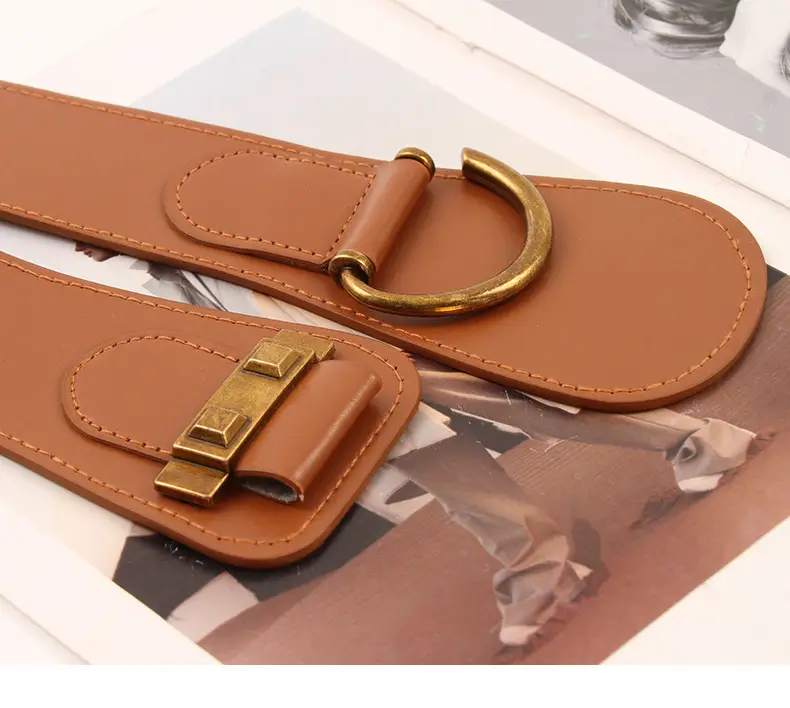 Elasticated Waist Belt for Women with Gold Buckle — feature 10