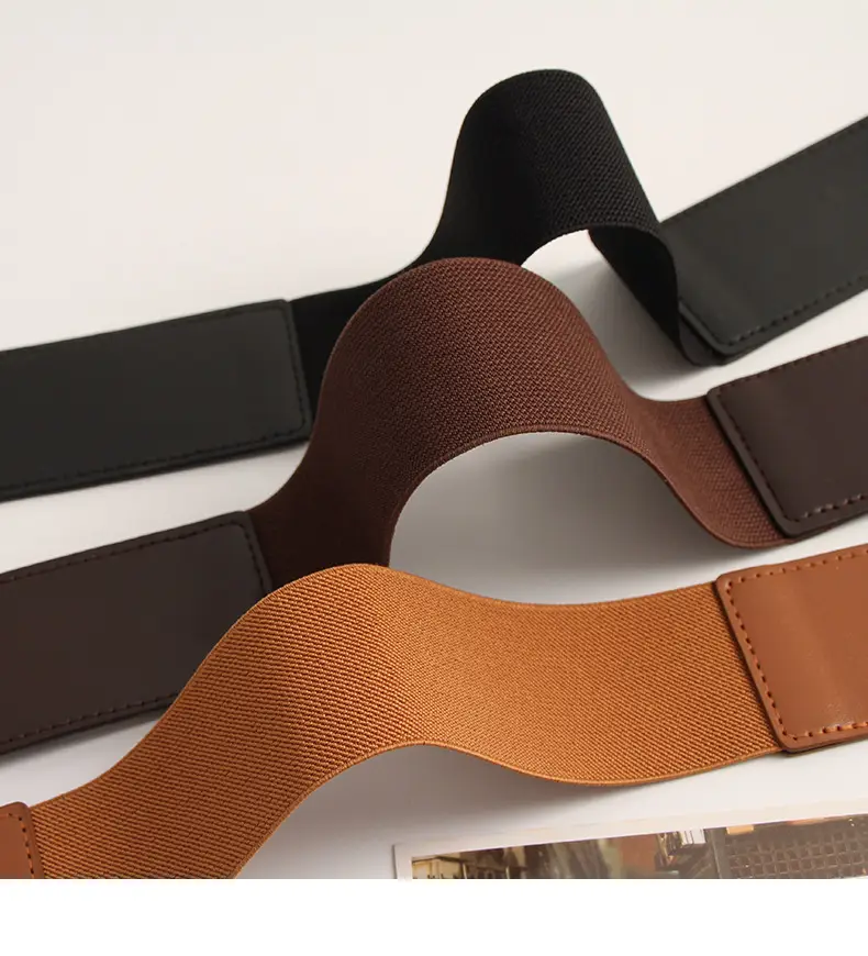 Elasticated Waist Belt for Women with Gold Buckle — feature 12