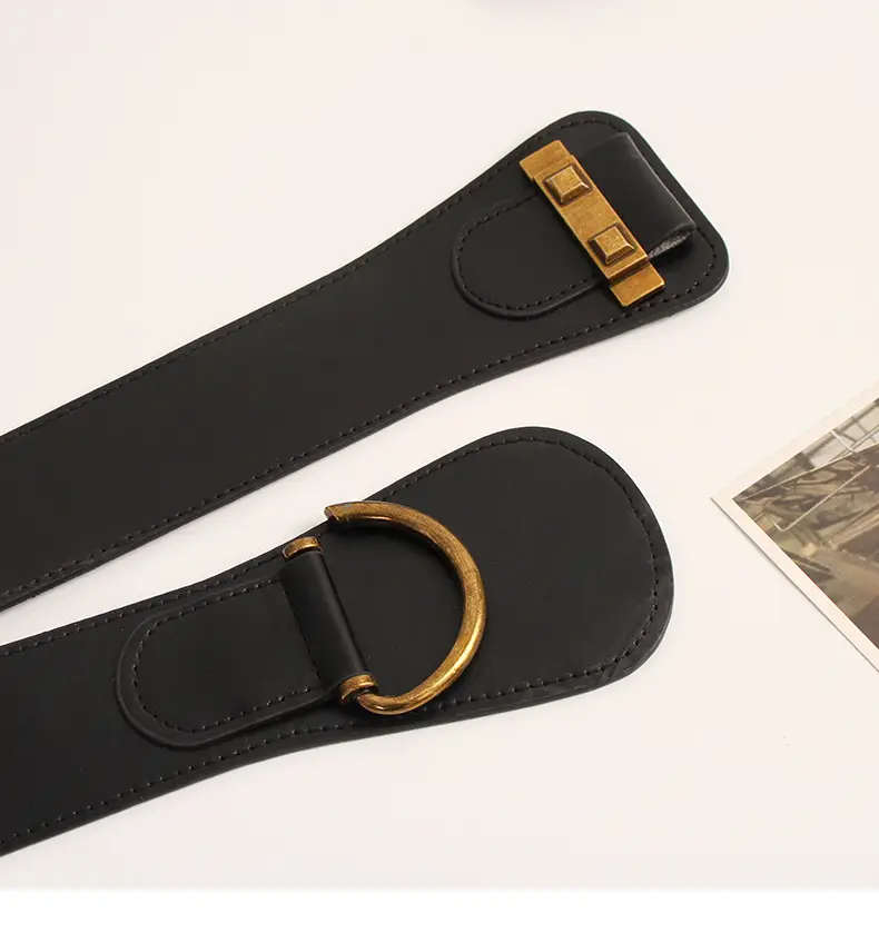 Elasticated Waist Belt for Women with Gold Buckle — feature 8