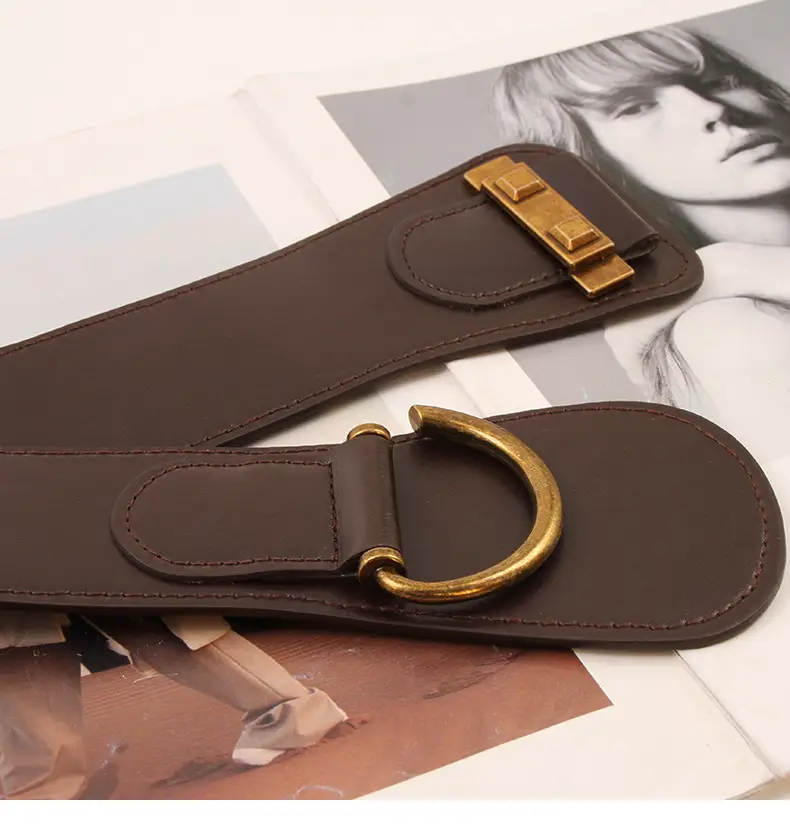 Elasticated Waist Belt for Women with Gold Buckle — feature 9