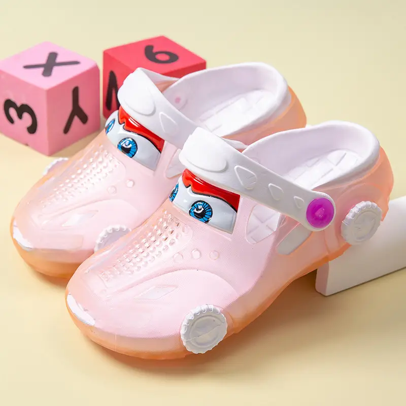 Cute Cartoon Baby Slippers Pink Anti-Slip Soft Bottom