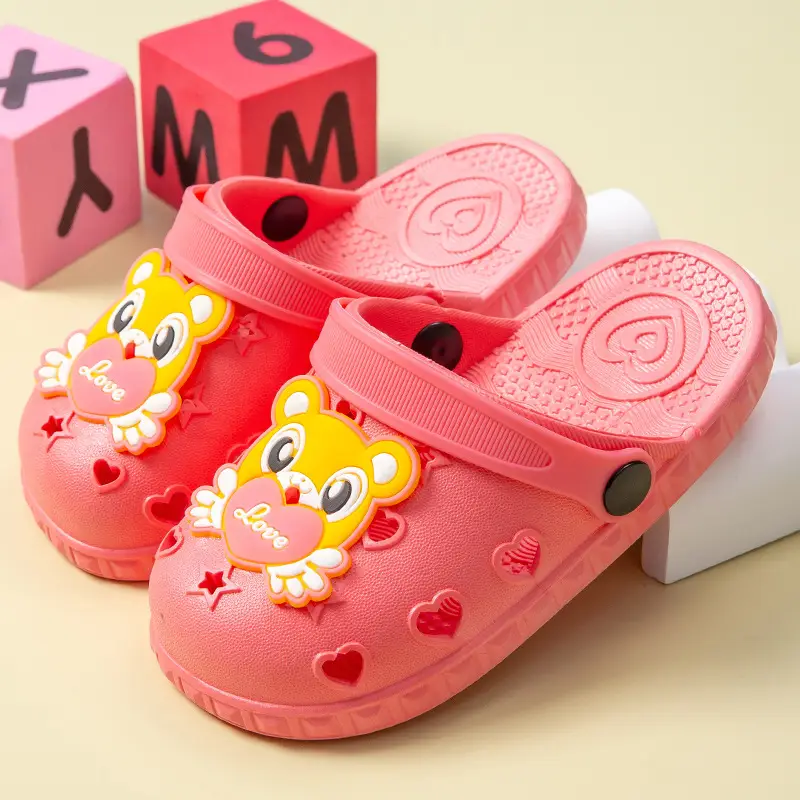 Cute Cartoon Baby Slippers Pink Anti-Slip Soft Bottom