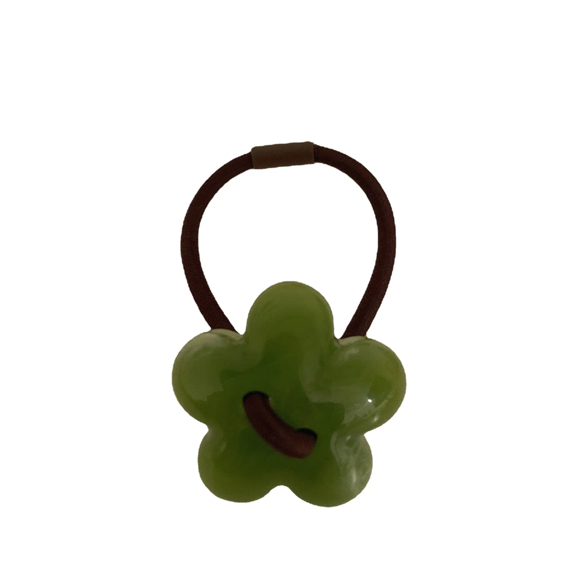 Green Flower Hair Ring for Women - Image 11