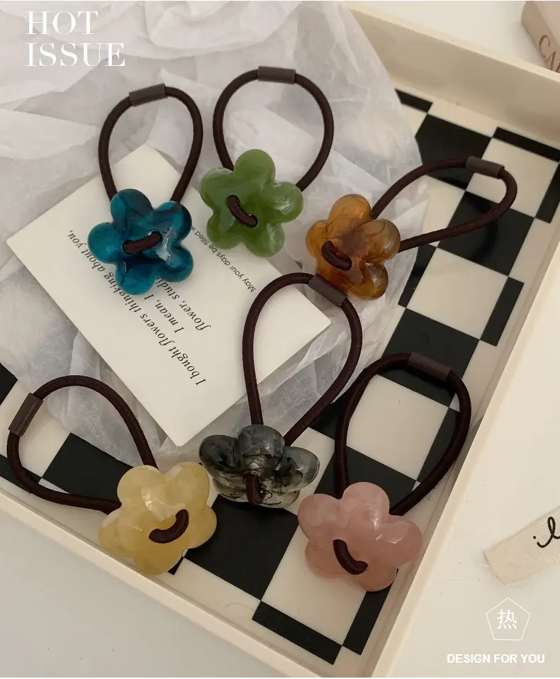 Green Flower Hair Ring for Women — feature 20