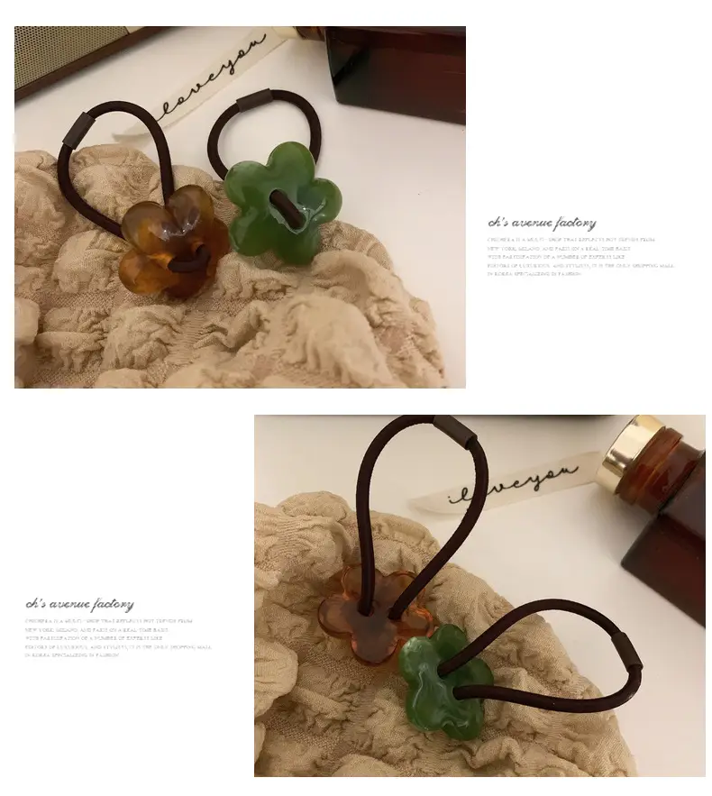 Green Flower Hair Ring for Women — feature 26