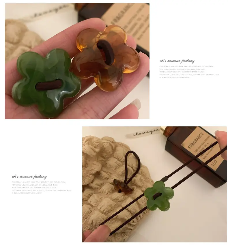 Green Flower Hair Ring for Women — feature 27