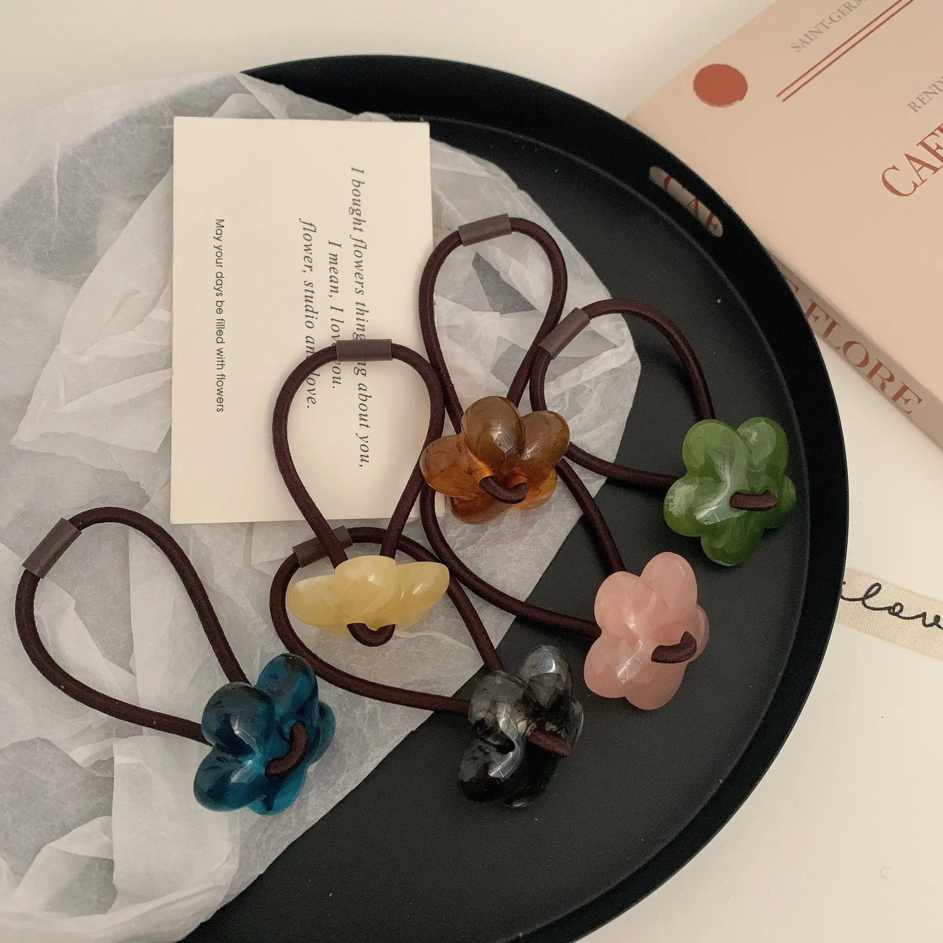 Green Flower Hair Ring for Women — feature 30