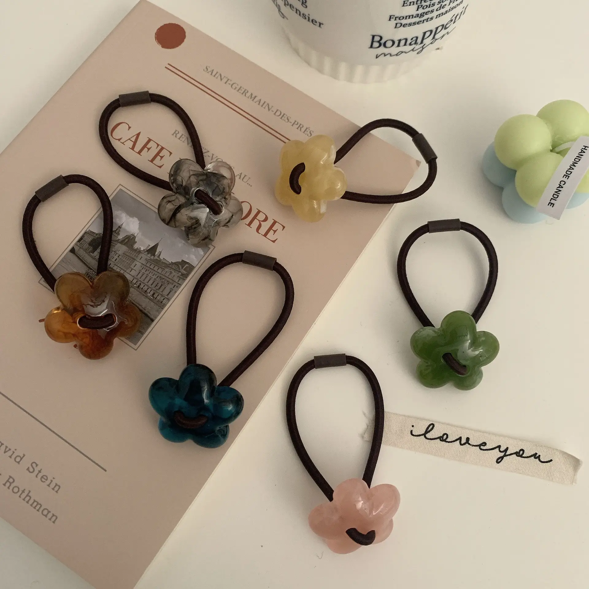 Green Flower Hair Ring for Women — feature 31