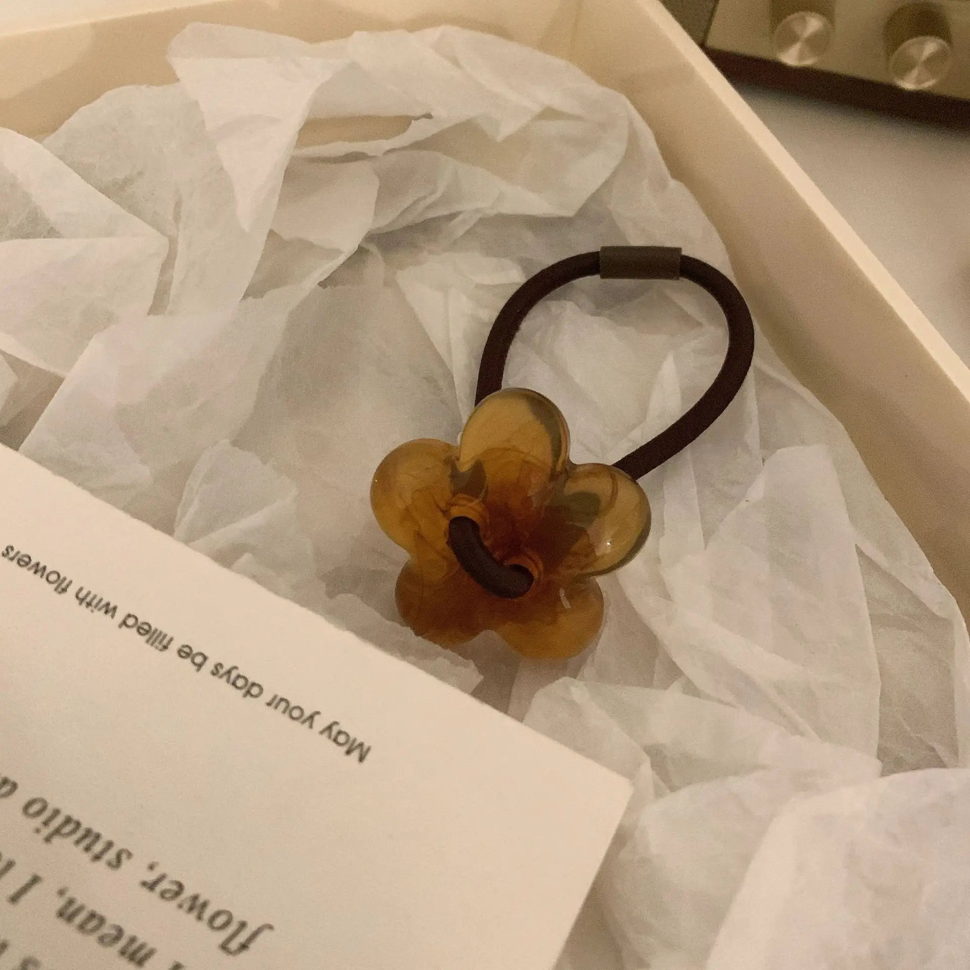Green Flower Hair Ring for Women - Image 2