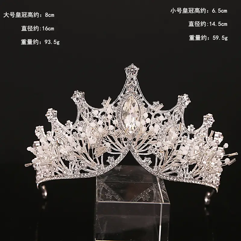 Cross-Border Bridal Crown Handmade Jewelry Rhinestone Tiara European and American Crown Children's Hair Accessories Adult Birthday Baking Dress - Image 12