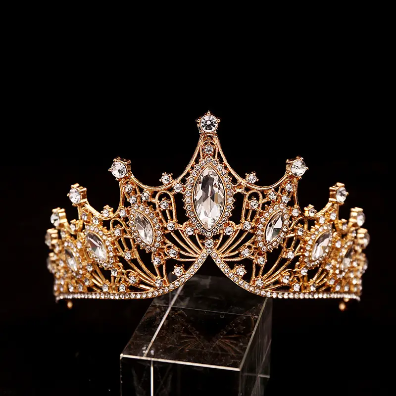 Cross-Border Bridal Crown Handmade Jewelry Rhinestone Tiara European and American Crown Children's Hair Accessories Adult Birthday Baking Dress - Image 5