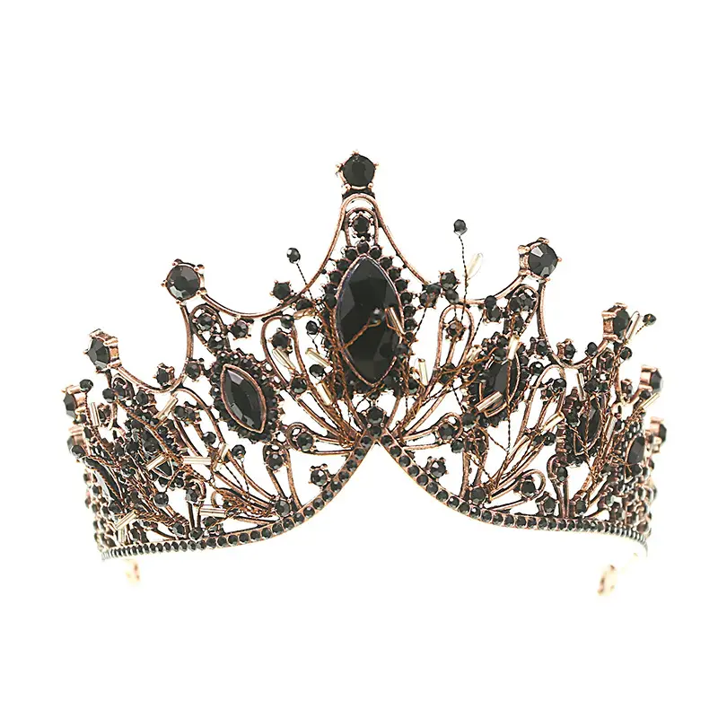 Cross-Border Bridal Crown Handmade Jewelry Rhinestone Tiara European and American Crown Children's Hair Accessories Adult Birthday Baking Dress - Image 3