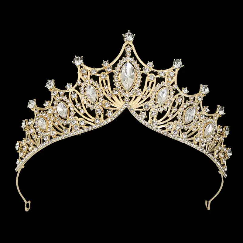 Cross-Border Bridal Crown Handmade Jewelry Rhinestone Tiara European and American Crown Children's Hair Accessories Adult Birthday Baking Dress - Image 10
