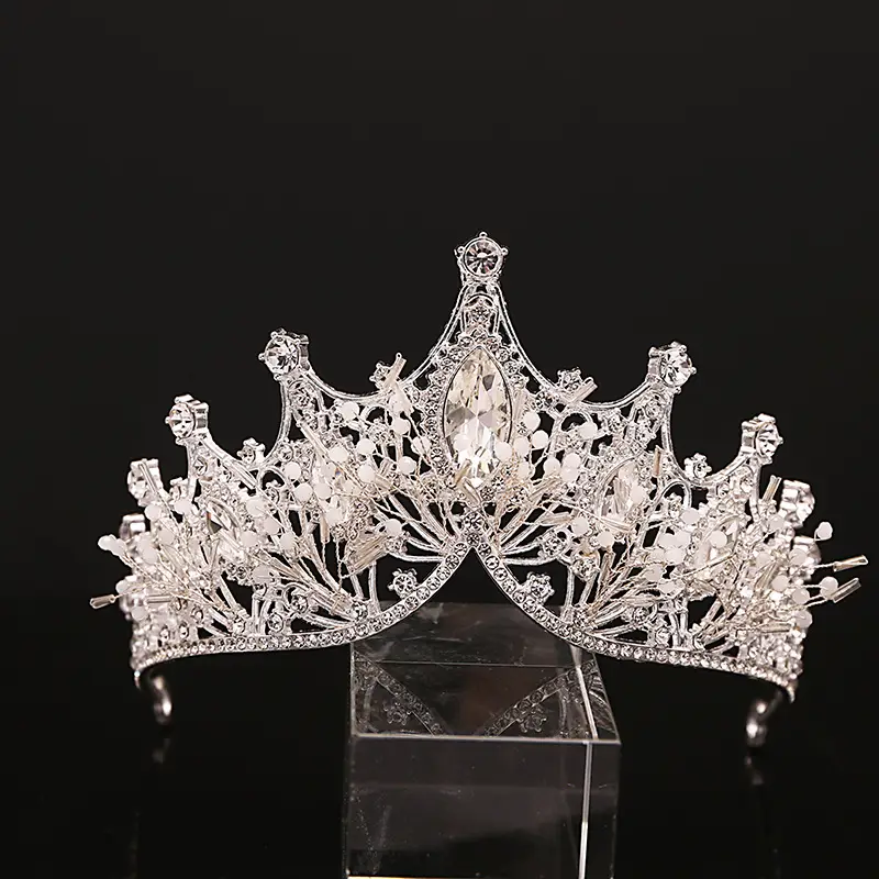 Cross-Border Bridal Crown Handmade Jewelry Rhinestone Tiara European and American Crown Children's Hair Accessories Adult Birthday Baking Dress - Image 4