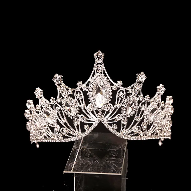 Cross-Border Bridal Crown Handmade Jewelry Rhinestone Tiara European and American Crown Children's Hair Accessories Adult Birthday Baking Dress - Image 8