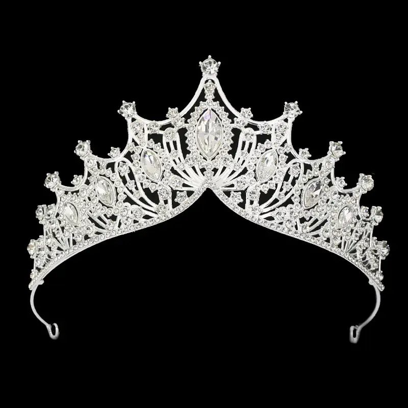 Cross-Border Bridal Crown Handmade Jewelry Rhinestone Tiara European and American Crown Children's Hair Accessories Adult Birthday Baking Dress - Image 9