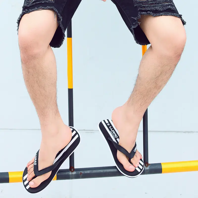Men's Black Flip Flops Summer Casual Sandals