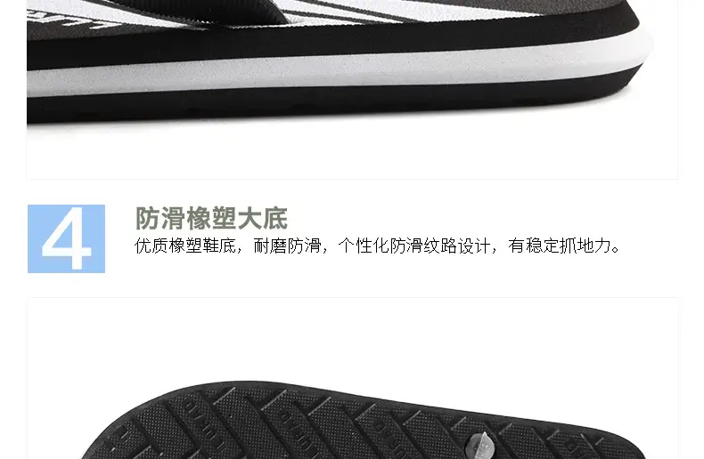 Men's Black Flip Flops Summer Casual Sandals — feature 13