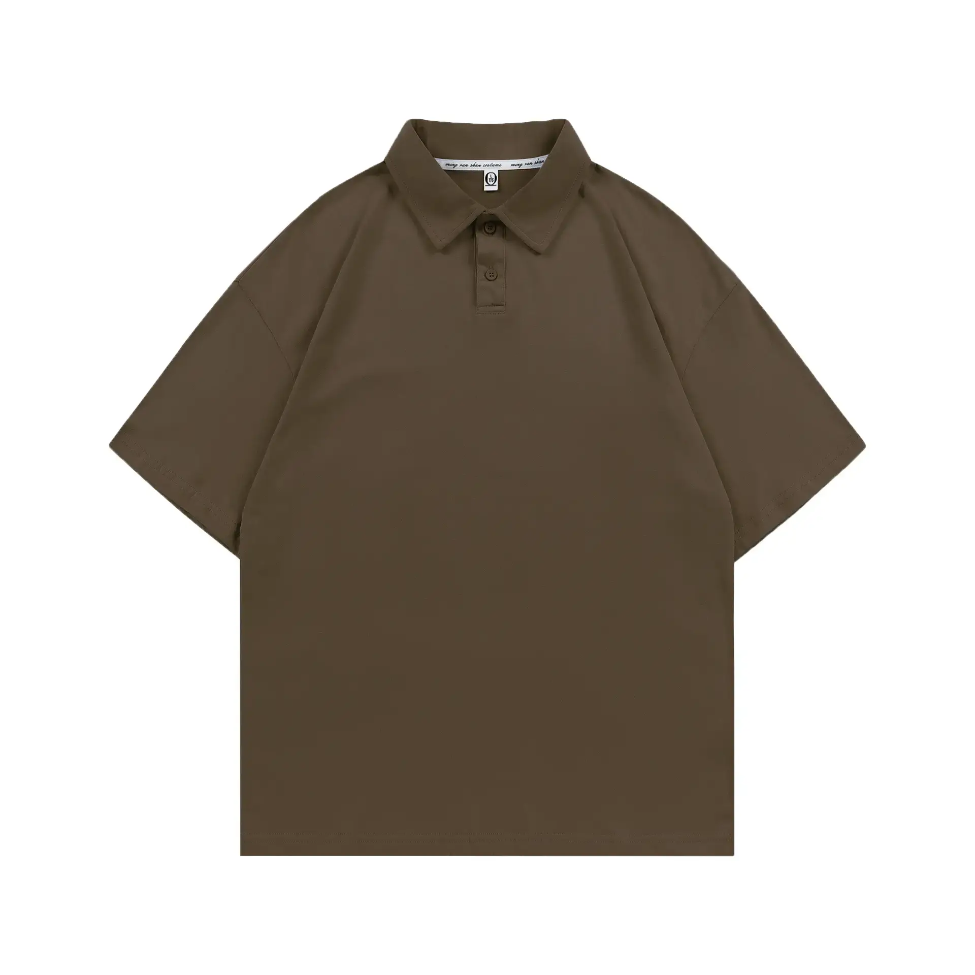 Men's Brown Pure Cotton Polo Shirt Loose Fit - Image 13