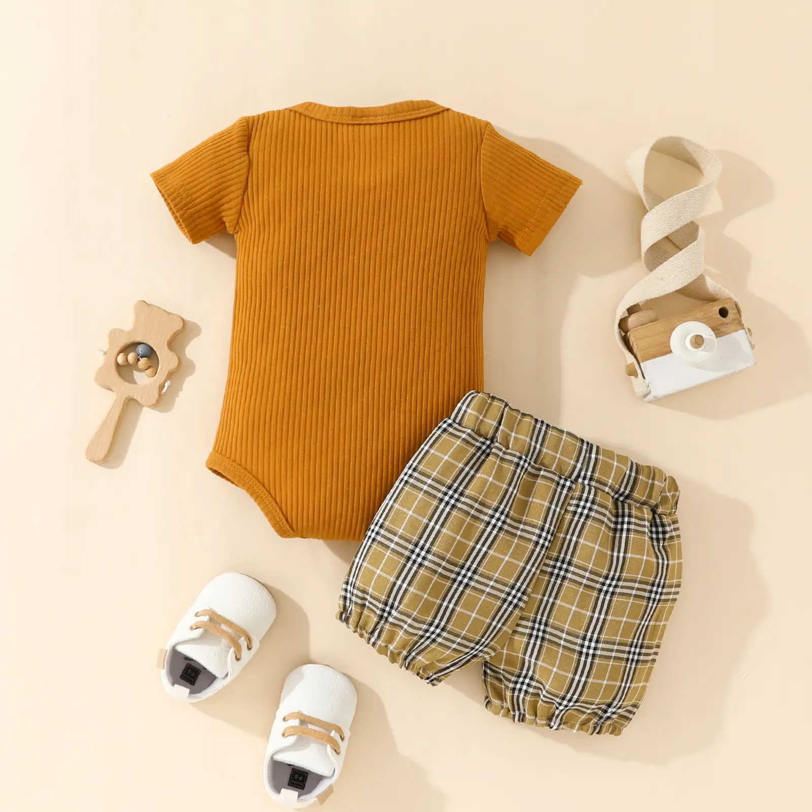 2023 Baby Boy Summer Plaid Shorts Set