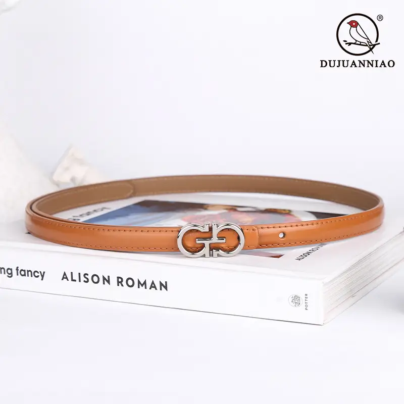 Blue Leather Belt with Gold Buckle for Women - Image 25